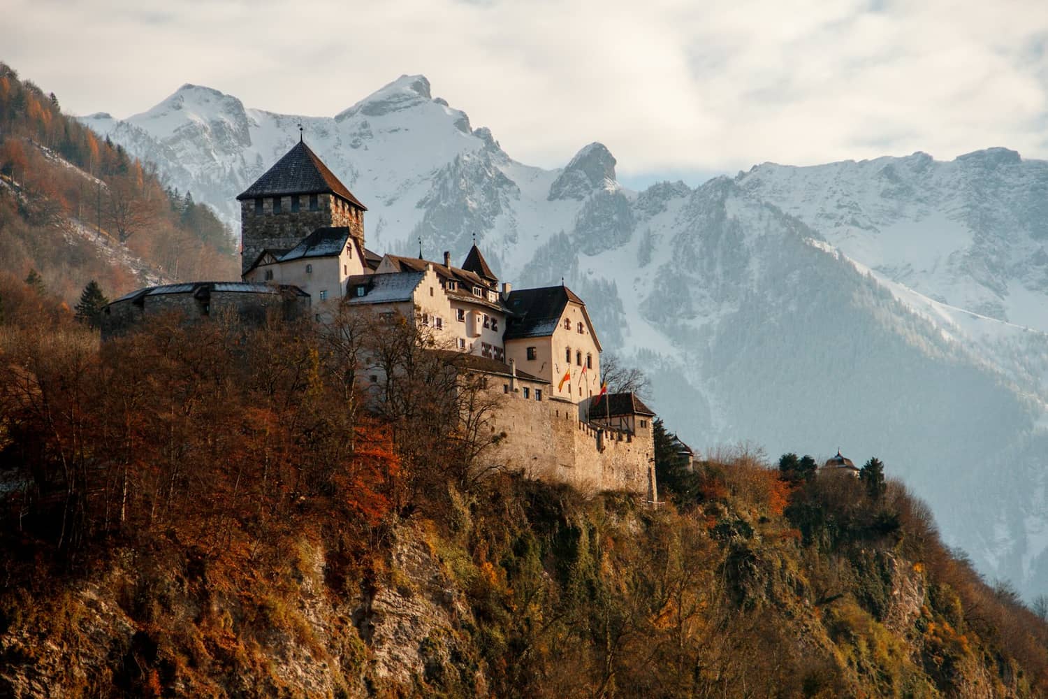 Vaduz Castle on the wooded hillside above the capital